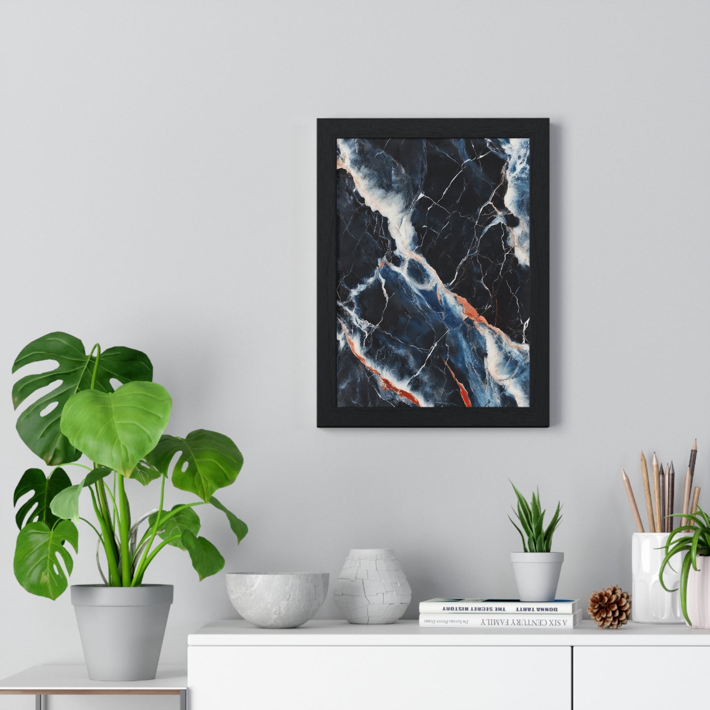 Modern Marble Vertical Framed Poster