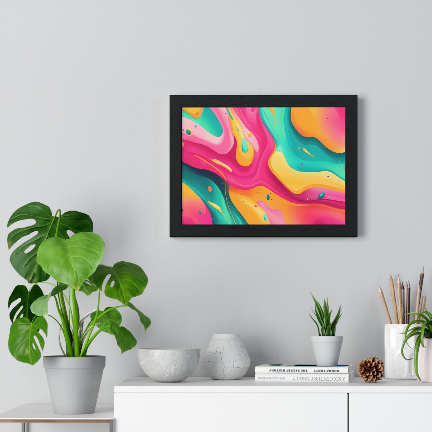 Gift for Art Lovers, Vibrant Living Room Accent