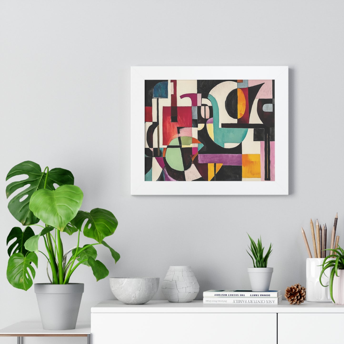 Abstract Art Framed Poster, Colorful Home Decor
