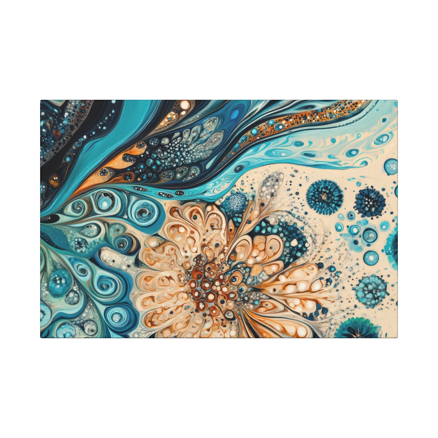 Artistic Canvas Wall Decor, Abstract Flower Print,