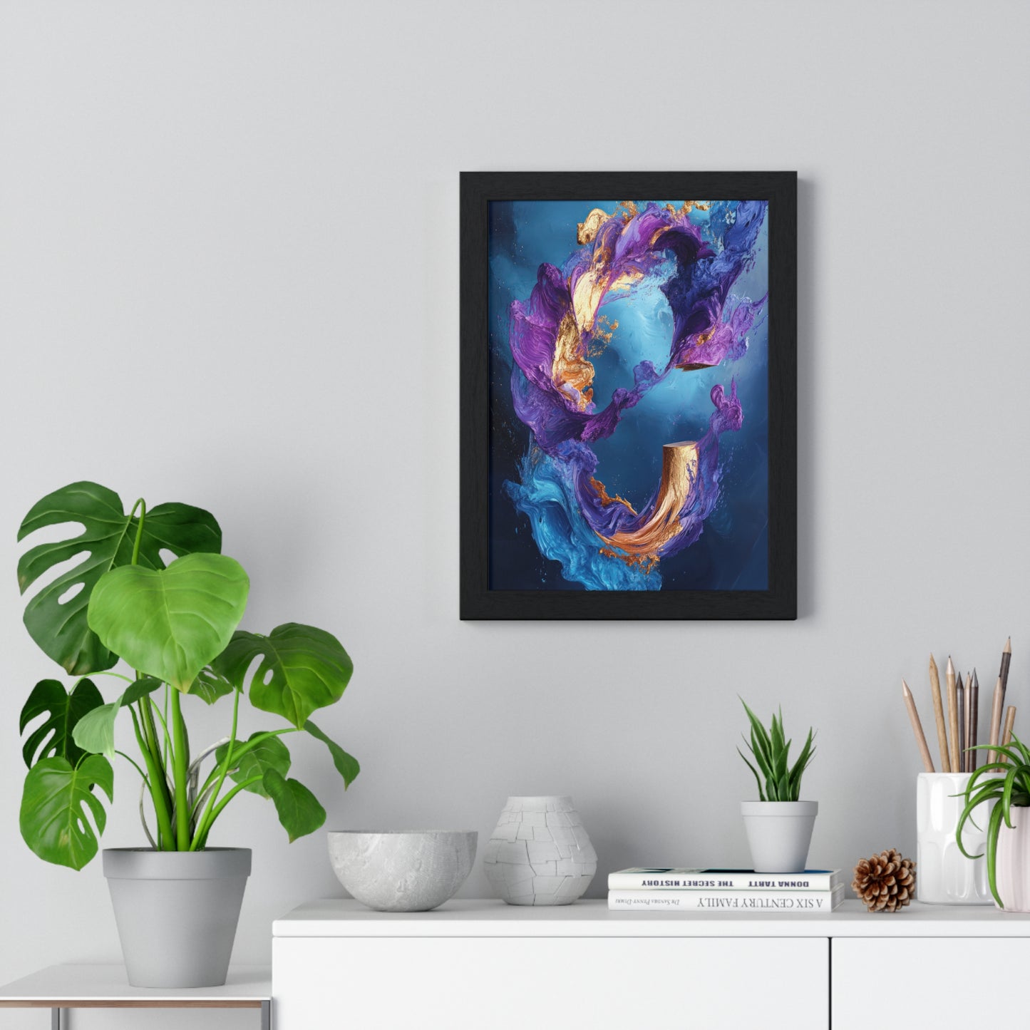Elegant Abstract Art Framed Poster