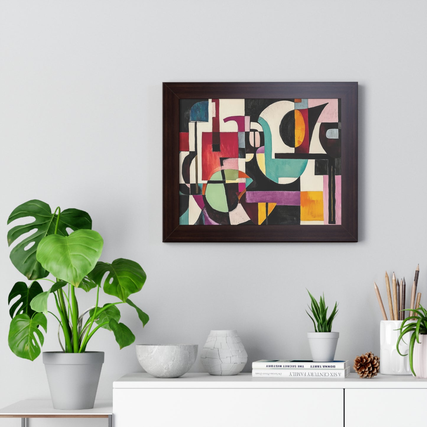 Abstract Art Framed Poster, Colorful Home Decor