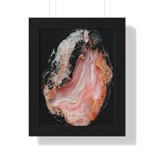 Elegant Framed Vertical Poster - Blush Abstract Art