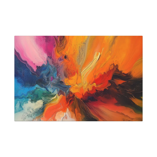 Vibrant Abstract Canvas Art Wraps, 1.6" | Colorful Wall Decor for Home,