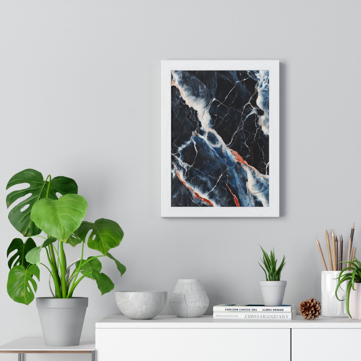 Modern Marble Vertical Framed Poster
