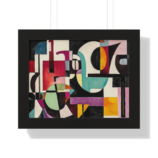 Abstract Art Framed Poster, Colorful Home Decor