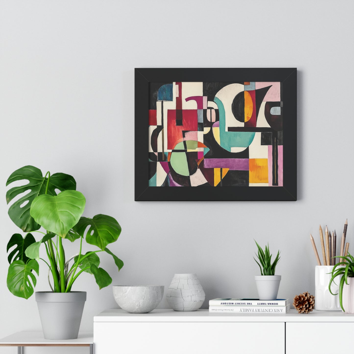 Abstract Art Framed Poster, Colorful Home Decor