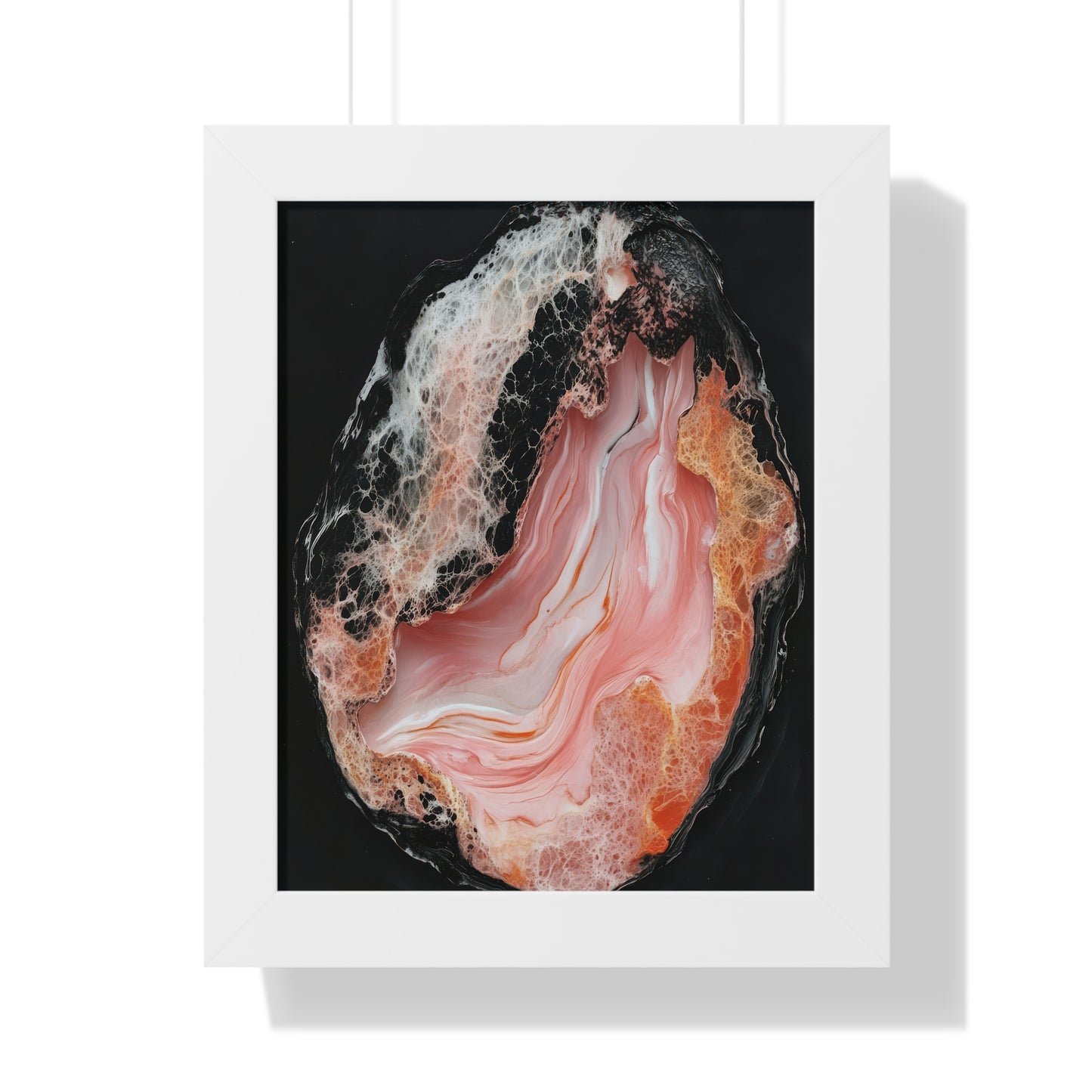 Elegant Framed Vertical Poster - Blush Abstract Art