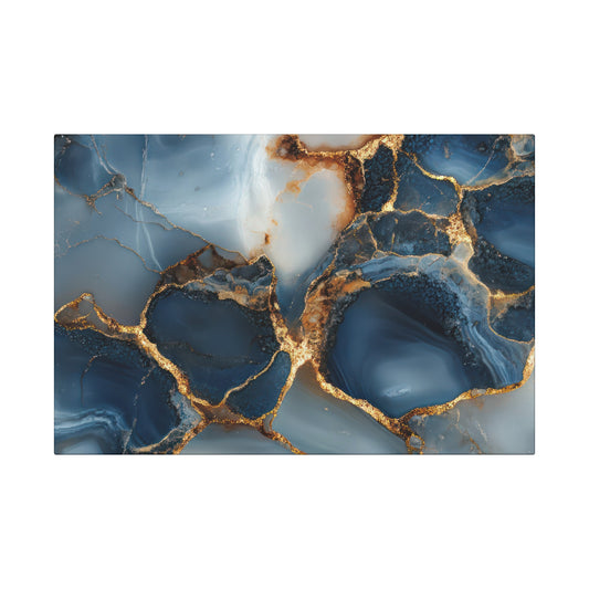 Elegant Blue Agate Canvas Art Wraps, Modern Home Decor,