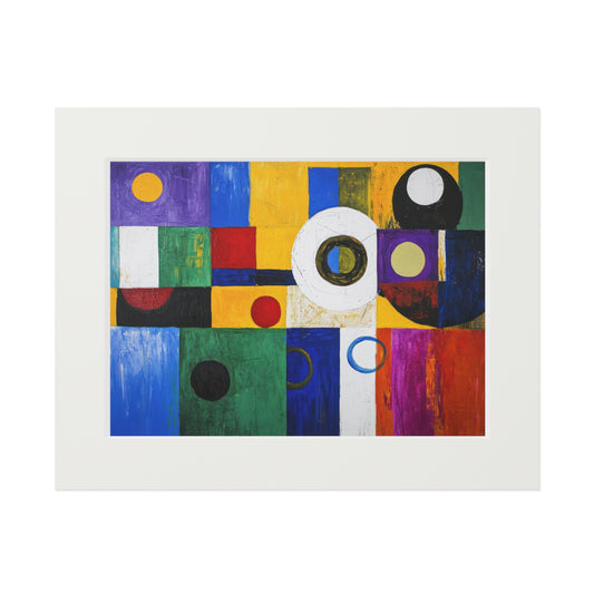 Colorful Modern Art Print with Frame,  Gallery Wall Design