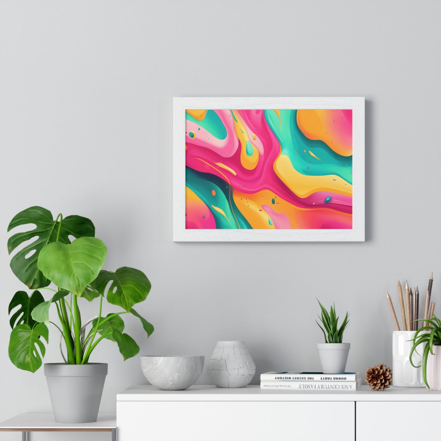 Gift for Art Lovers, Vibrant Living Room Accent