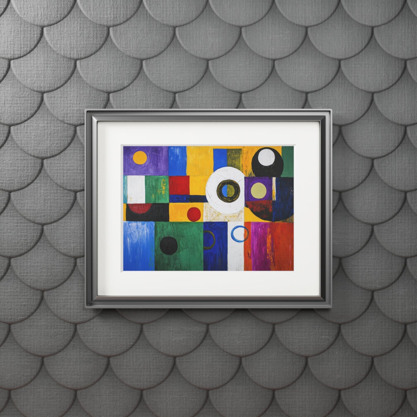 Colorful Modern Art Print with Frame,  Gallery Wall Design