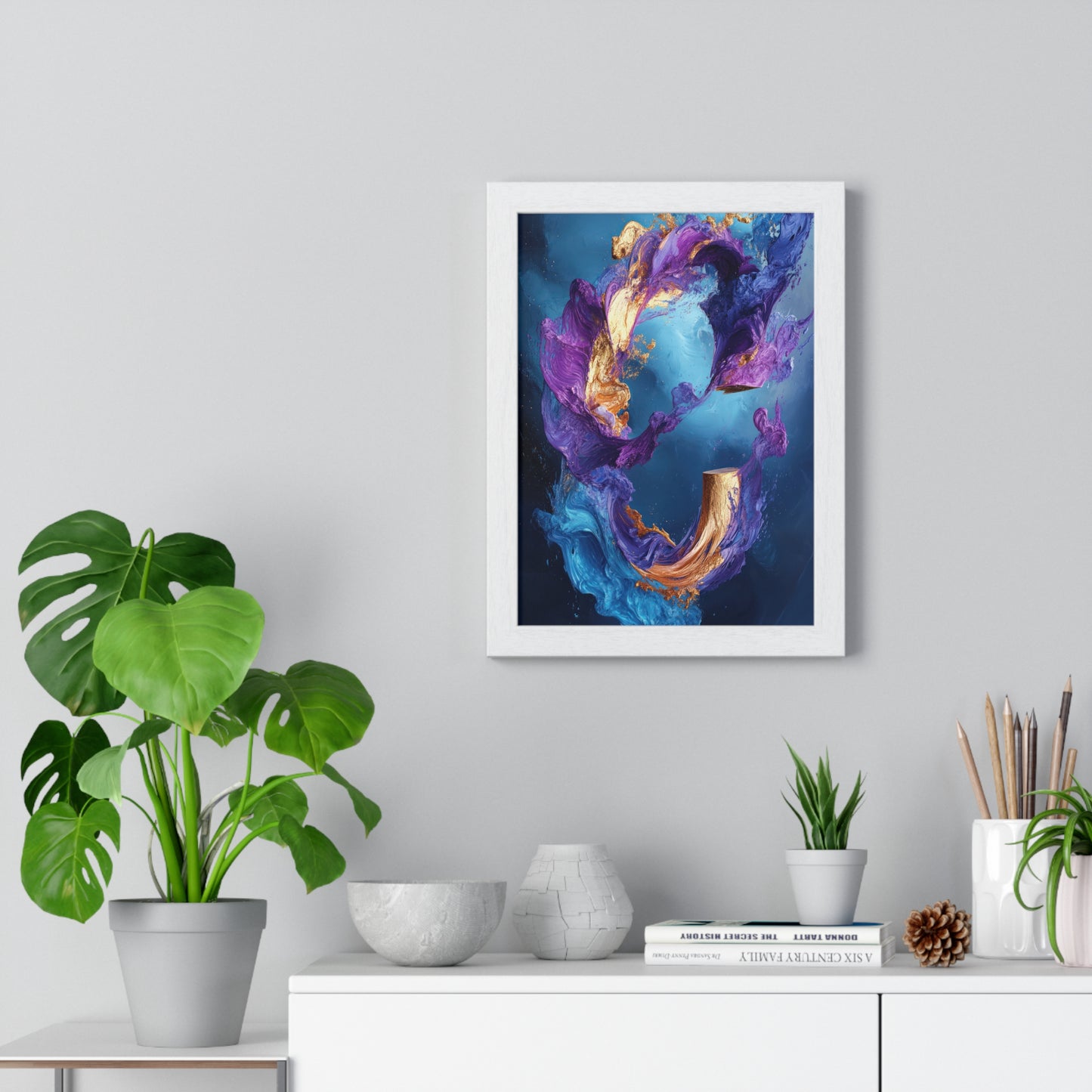 Elegant Abstract Art Framed Poster